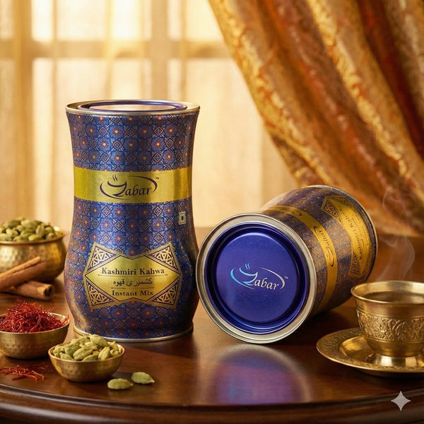 ZABAR Kashmiri Shahi Kahwa Instant Mix 250g – Premium Saffron Green Tea Powder – Authentic Traditional Kashmiri Qawah – Aromatic, Refreshing & Healthy Wellness Drink